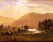 阿尔伯特 比尔施塔特 : Figures in a Hudson River Landscape